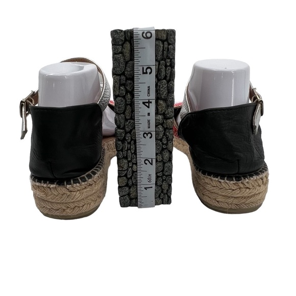 Toni Pena Origens Red Black Peep Toe Espadrille Platform Sandals Size 41 Women's - Picture 8 of 9